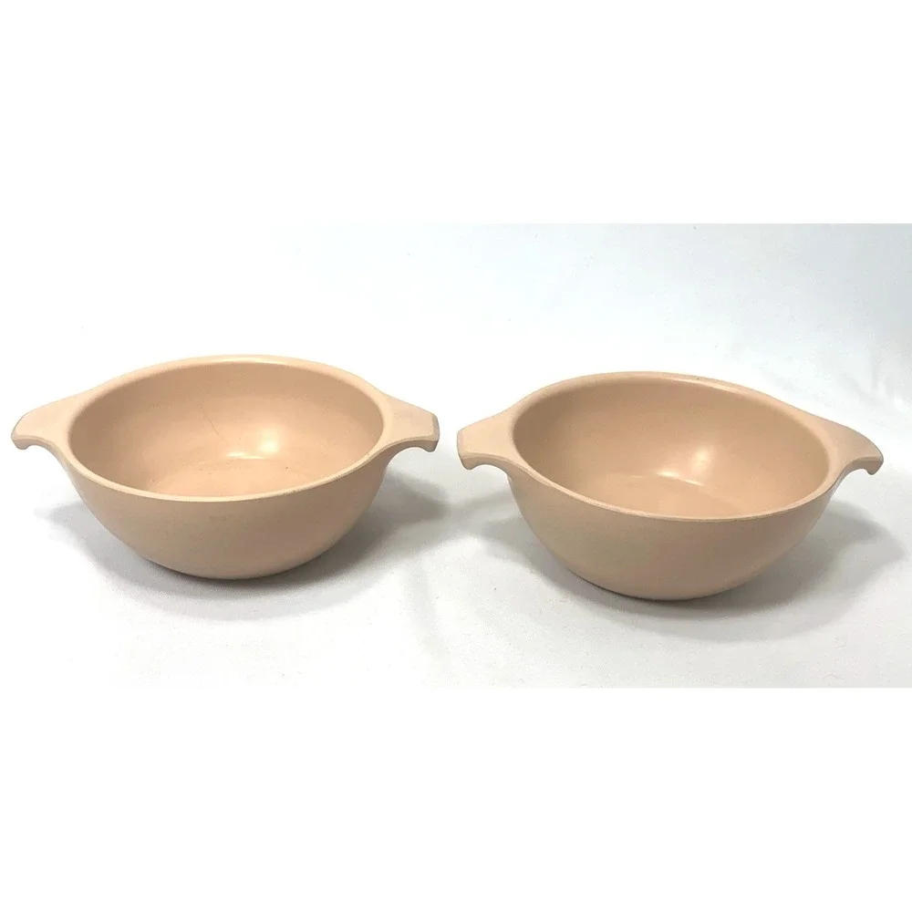 Watertown Lifetime Ware Bowls Peach Melamine, Set of 2, Vintage Hospital School‎